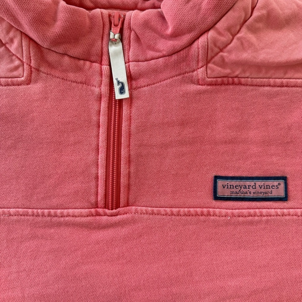 Vineyard Vines Coral Pink and Slate Blue Quarter-Zip Sweatshirts - Picture 12 of 16